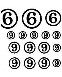 White Circled Numbers and Check Marks Transfer Sheet