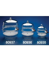 Space Saver Desiccator with Clear Polypropylene Bottom & Vacuum Ports