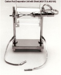 Shield displayed on a carbon rod evaporation unit