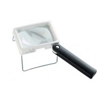 Combination Hand Held/Stand Magnifier - Diopter 10D - Lens Size: 75 x 50 mm