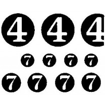 Black Circled Numbers and Check Marks Transfer Sheet