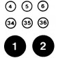 Black & White Circled Numbers Transfer Sheet