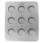 SKU: 21815 Round Cavity - 12.5mm diameter x 2.3mm deep, 9 numbered depressions