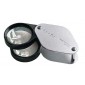 Metal Precision Folding Magnifier - 4x+6x==10x Magnification - 30 mm Lens - Biconvex